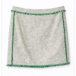 💚 J Crew Green Tweed Mini Skirt